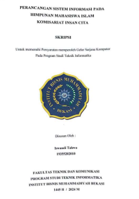 Perancangan   Sistem    Informasi   pada  Himpunan   Mahasiswa Islam  Komisariat   lnsan  Cita