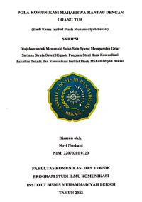 POLA  KOMUNIKASI    MAHASISWA   RANTAU  DENGAN ORANG  TUA