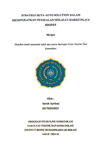 STRATEGI   DUTA AUTO  SOLUTION   DALAM MENINGKATKAN    PENJUALAN   MELALUI  MARKETPLACE SHOPEE
